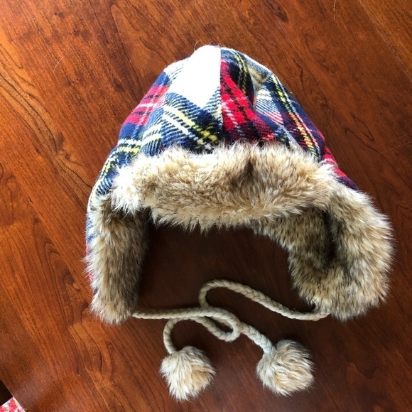 American Eagle Plaid Faux Fur Trapper‎ Hat - Picture 6 of 6
